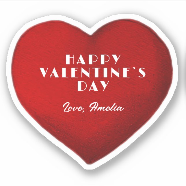 Romantic Red Heart with Name Valentine`s Day  (Front)