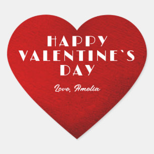 Romantic Red Heart with Name Valentine`s Day  Sticker