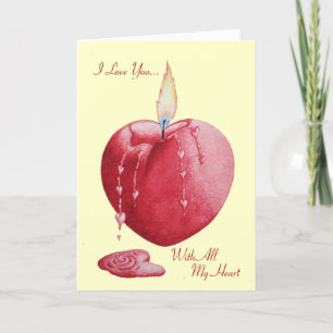 romantic red heart with original love verse card