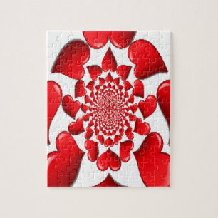 Romantic Red Hearts Pattern: A Love-Filled Vision Jigsaw Puzzle