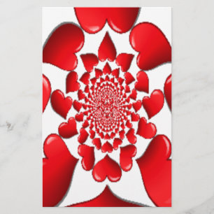Romantic Red Hearts Pattern: A Love-Filled Vision Stationery