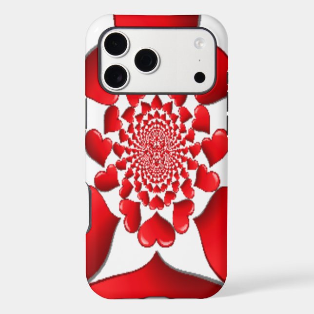 Romantic Red Hearts Pattern Art Print (Back)