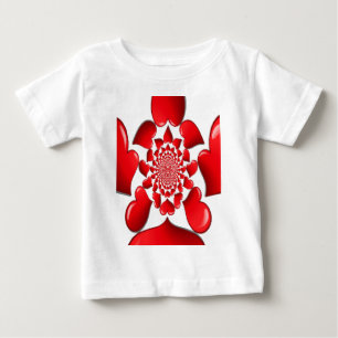 Romantic Red Hearts Pattern Art Print Baby T-Shirt