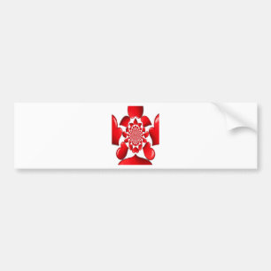 Romantic Red Hearts Pattern Art Print Bumper Sticker