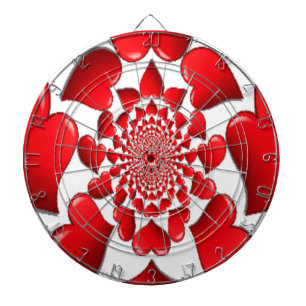 Romantic Red Hearts Pattern Art Print Dartboard