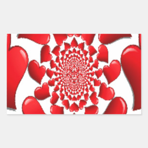 Romantic Red Hearts Pattern Art Print Sticker