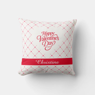 Romantic Red Hearts Personalized Valentine Throw Pillow