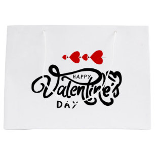 Romantic Red Hearts Valentine’s Day Design Large Gift Bag
