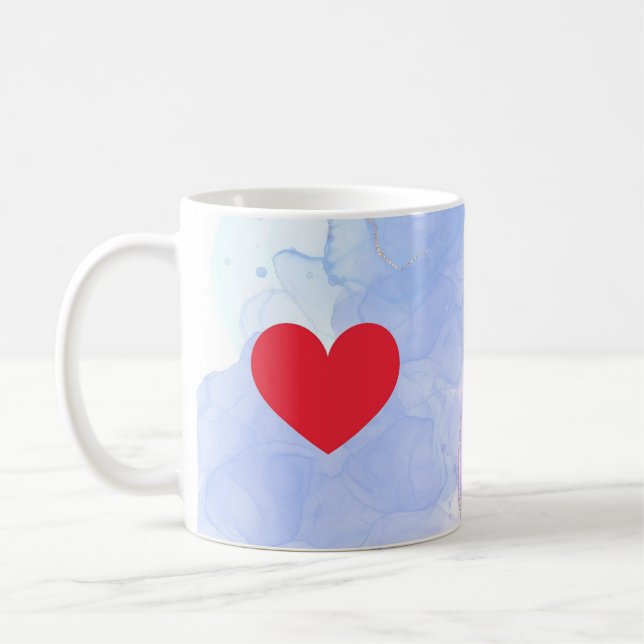 Romantic Red Hearts Valentines Day Coffee Mug (Left)