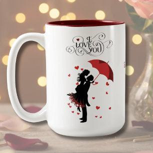Romantic Red I Love You Soulmate Two-Tone Coffee Mug