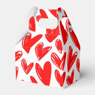 Romantic Red Love Hearts Pattern Valentine's Day Favor Box