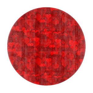 Romantic Red Love Hearts Texture Pattern-19909 Cutting Board
