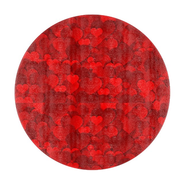 Romantic Red Love Hearts Texture Pattern-19909 Cutting Board (Front)