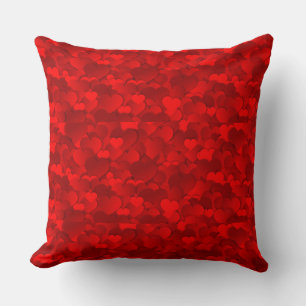 Romantic Red Love Hearts Texture Pattern-19909 Throw Pillow