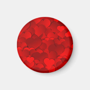 Romantic Red Love Hearts Texture Pattern Magnet