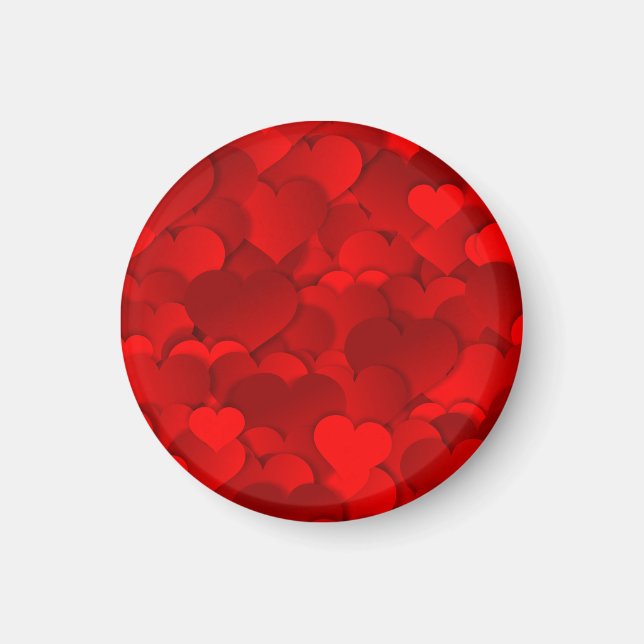 Romantic Red Love Hearts Texture Pattern Magnet (Front)