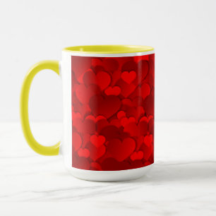 Romantic Red Love Hearts Texture Pattern Mug