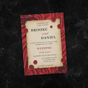 Romantic Red Masquerade Ball Wedding Invitation