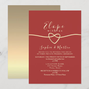 Romantic Red Micro Wedding Invitation