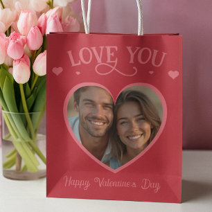 Romantic Red Personalized I Love You  Medium Gift Bag