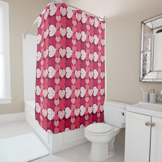 Romantic Red & Pink Jigsaw Puzzle Heart Pattern (In Situ)