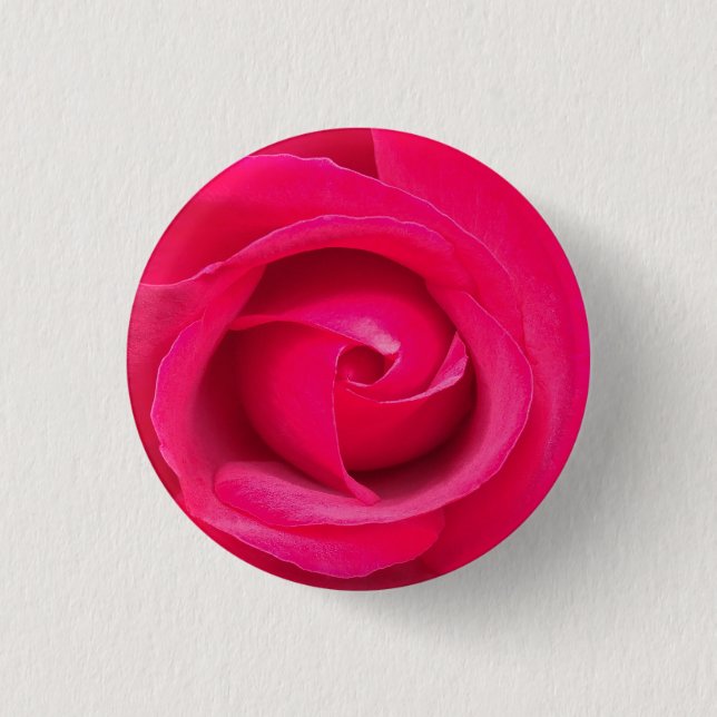 Romantic Red Pink Rose 1 Inch Round Button (Front)