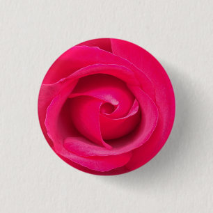 Romantic Red Pink Rose 1 Inch Round Button