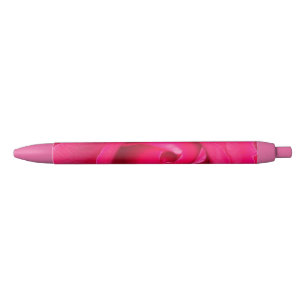 Romantic Red Pink Rose Black Ink Pen