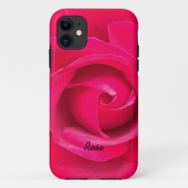 Romantic Red Pink Rose Personalized Case-Mate iPhone Case (Back)