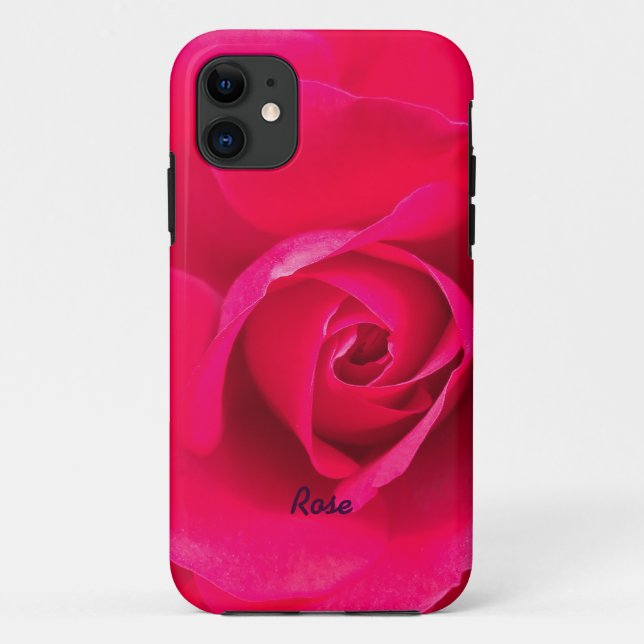 Romantic Red Pink Rose Personalized v2 Case-Mate iPhone Case (Back)