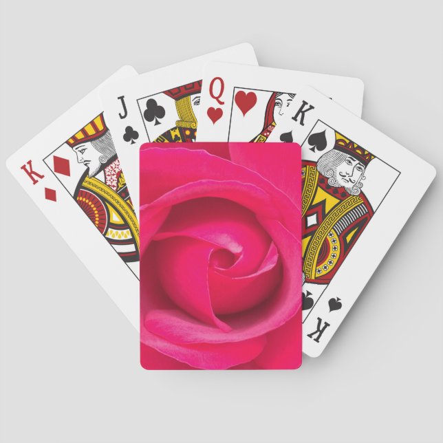Romantic Red Pink Rose Playing Cards (Back)