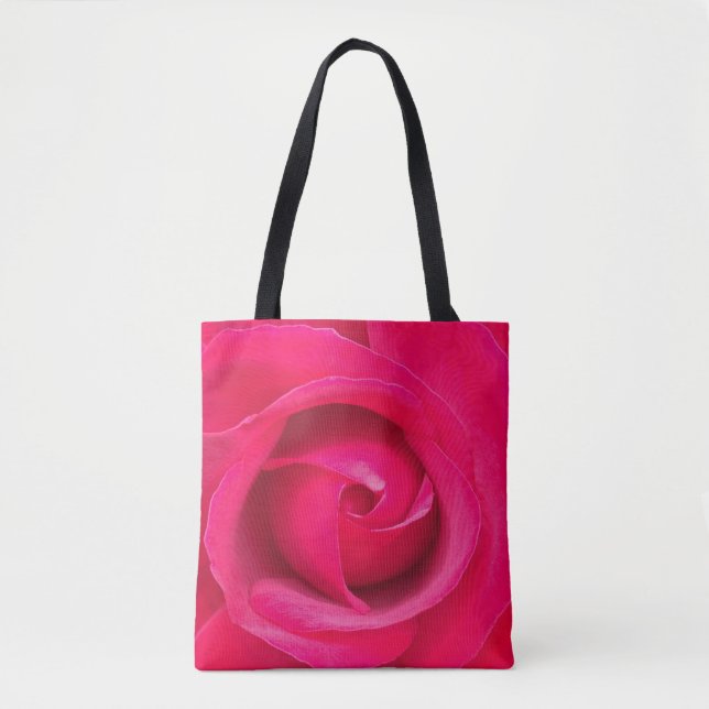 Romantic Red Pink Rose Tote Bag (Front)