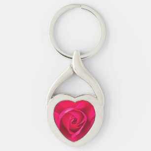 Romantic Red Pink Rose v2 Keychain