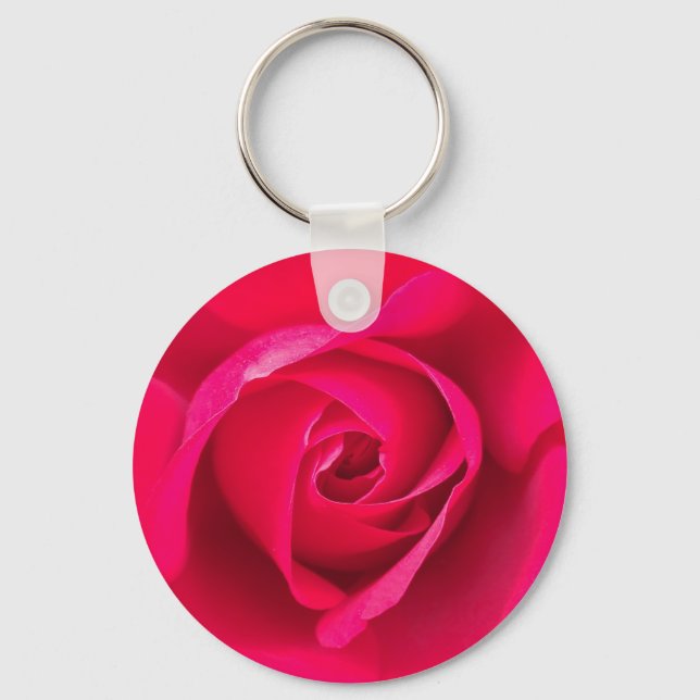 Romantic Red Pink Rose v2 Keychain (Front)