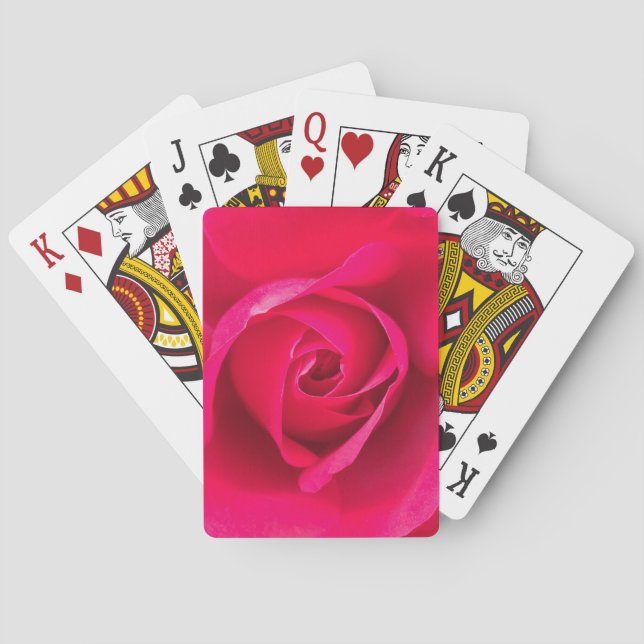 Romantic Red Pink Rose v2 Playing Cards (Back)