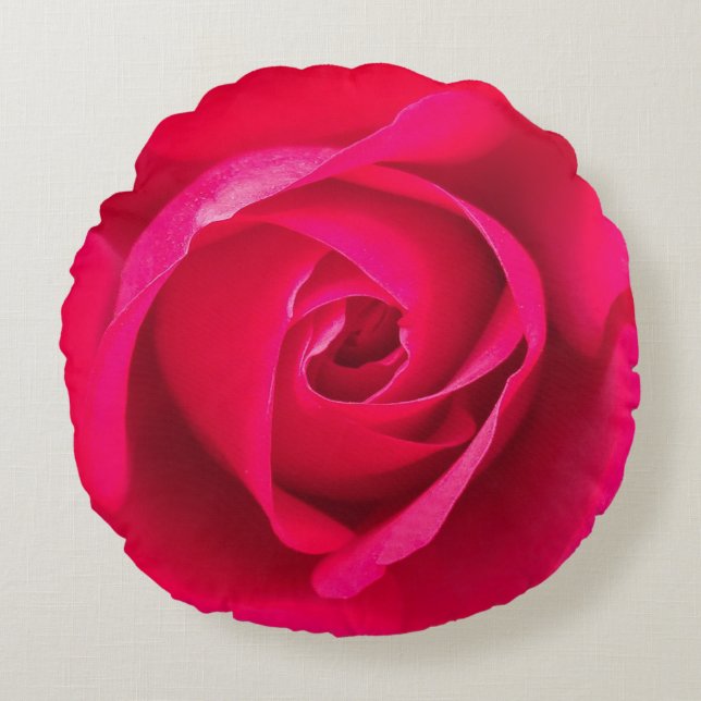 Romantic Red Pink Rose v2 Round Pillow (Front)