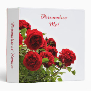 Romantic Red Rose Bouquet Album Personalized Binder