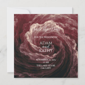 Romantic Red Rose Burgundy Save The Date Card
