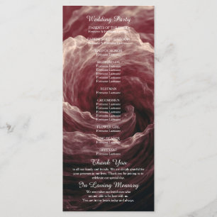 Romantic Red Rose Burgundy Wedding Program