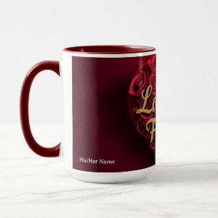 Romantic Red Rose Heart "Love You Forever" Mug