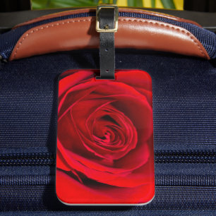 Romantic Red Rose in full bloom Luggage Tag