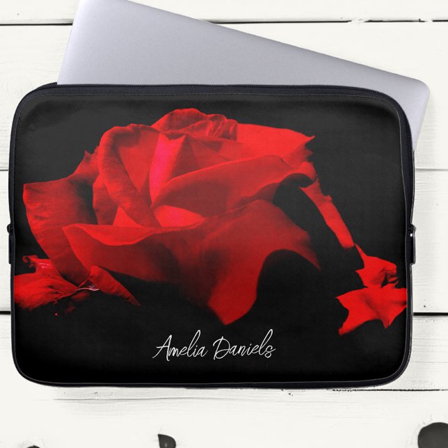 Romantic Red Rose Personalized Laptop Sleeve (Creator Uploaded)