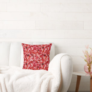 Romantic Red Rose Petals Floral Love Throw Pillow