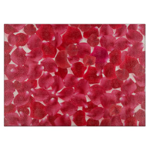 Romantic Red Rose Petals Gift Cutting Board
