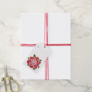 Romantic Red Roses, Blue Pack of Custom Gift Tags