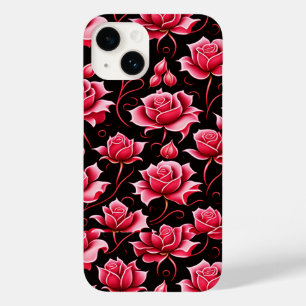 Romantic Red Roses Floral Pattern Case-Mate iPhone 14 Case