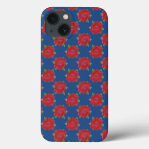 Romantic Red Roses on Deep Blue Custom Ipad Case