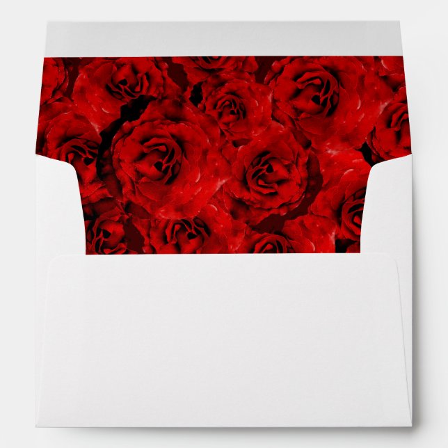 Romantic red roses print inside stylish elegant envelope (Back (Bottom))