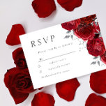 Romantic Red Roses Silver Leaf Wedding  RSVP Card<br><div class="desc">Romantic Red Roses Silver Leaf Wedding RSVP Card

See matching wedding invitation and items in Niche and Nest Store. Chat to request more items</div>