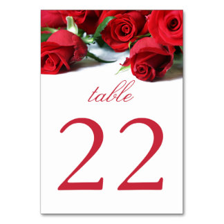 Romantic Red Roses Table Big Number